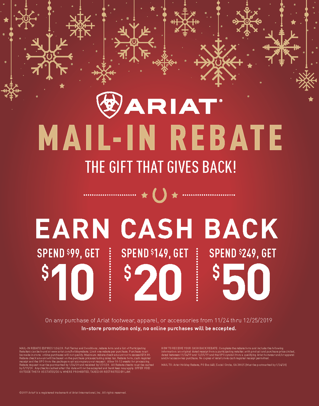 Ariat Holiday Rebate Form